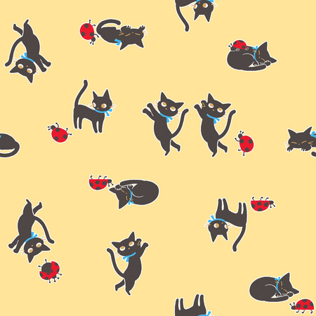 Pretty cat patternの写真素材