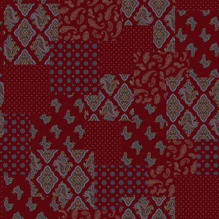 Paisley illustration patchwork