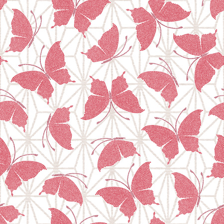 Japanese butterfly patternのイラスト素材