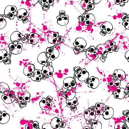 Skull paint pattern,のイラスト素材