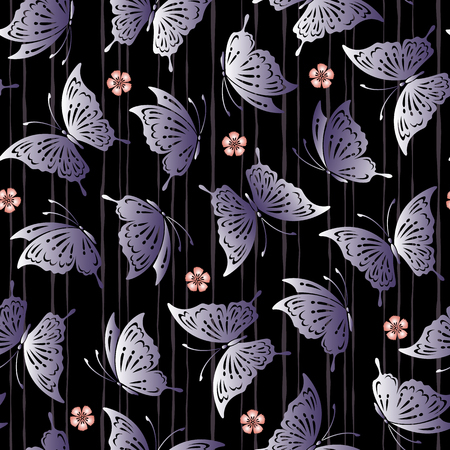 Japanese butterfly patternのイラスト素材