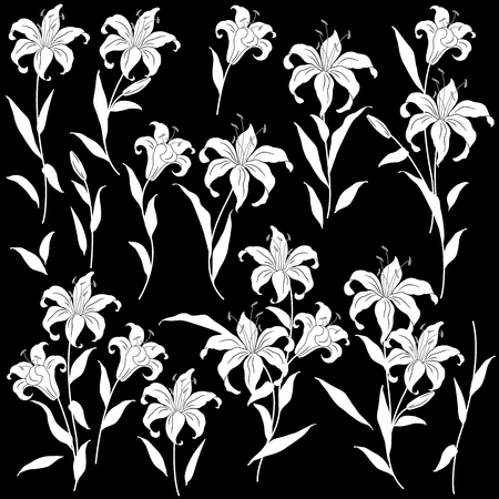 Flower illustration objectのイラスト素材