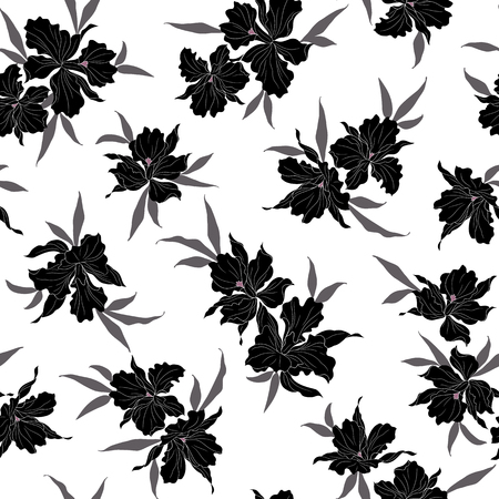 Flower illustration patternのイラスト素材