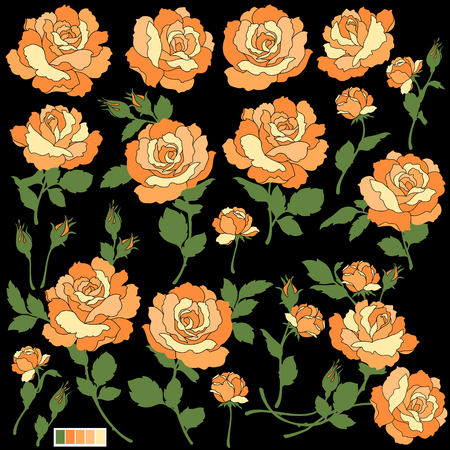 Flower illustration objectのイラスト素材