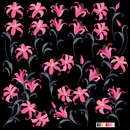 Flower illustration objectのイラスト素材