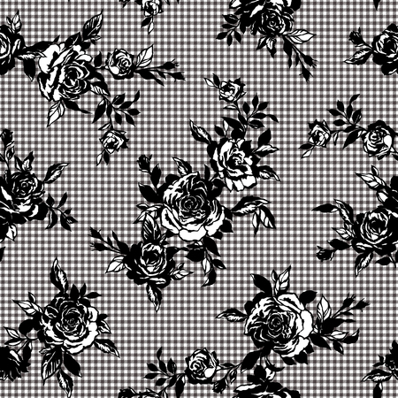 Rose illustration patternのイラスト素材