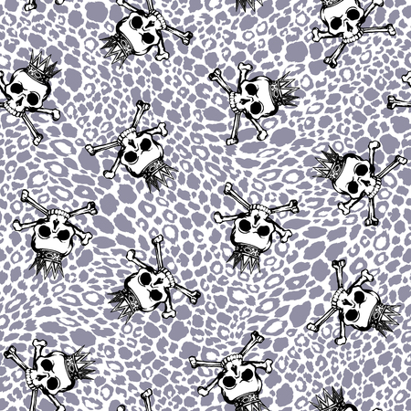 Skull illustration pattern,のイラスト素材