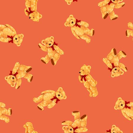 Bear illustration patternの写真素材