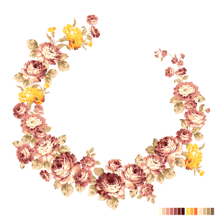 Rose flower decoration illustration,のイラスト素材