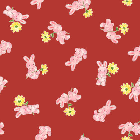 Pretty rabbit patternの写真素材