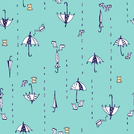 Illustration pattern of umbrellaのイラスト素材