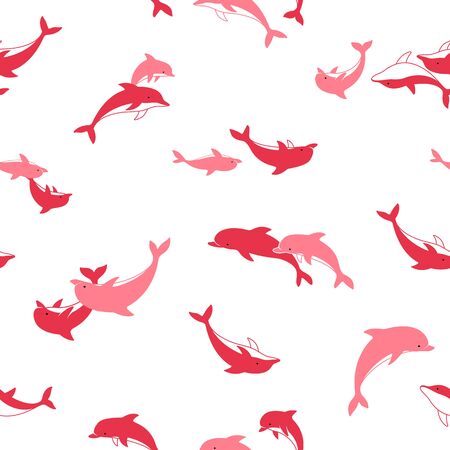 Pretty dolphin patternのイラスト素材