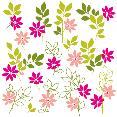 Leaf illustration objectのイラスト素材