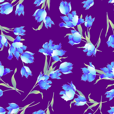 Japanese style tulip patternのイラスト素材