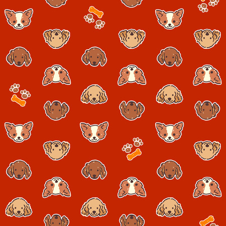 Dog illustration patternのイラスト素材
