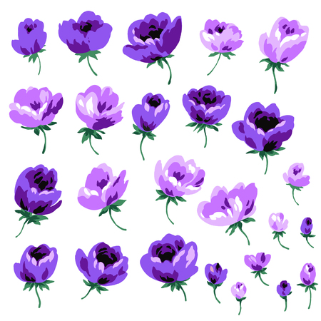 Flower illustration materialのイラスト素材