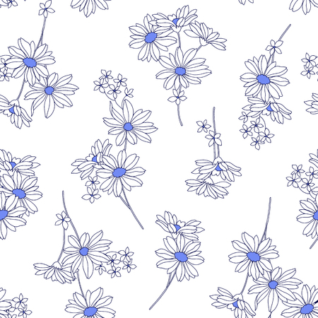 Flower illustration patternのイラスト素材