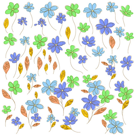 Flower illustration objectのイラスト素材
