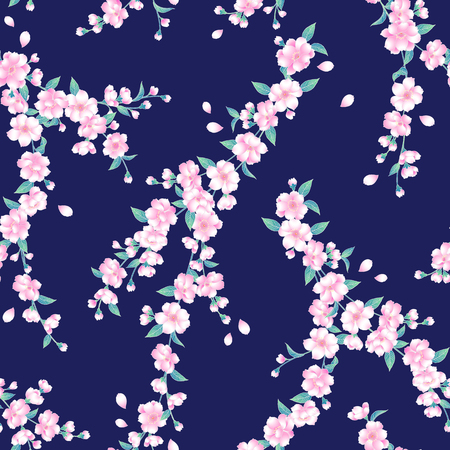 A Japanese style cherry blossom patternのイラスト素材