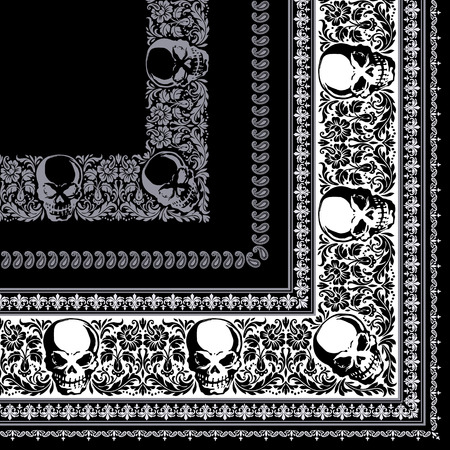 Skull bandannaのイラスト素材
