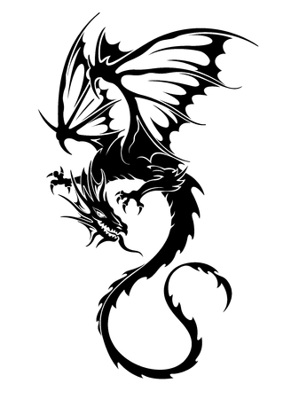 Dragon illustration objectのイラスト素材