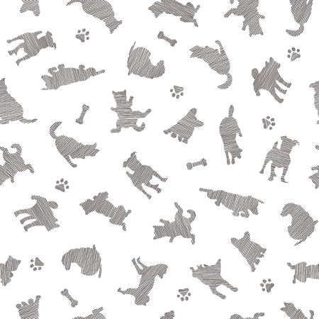 Dog illustration pattern.のイラスト素材