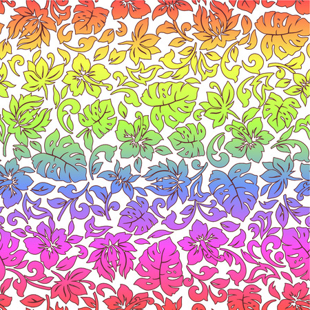 tropical plants pattern, I designed a tropical plant, This picture is seamless,のイラスト素材