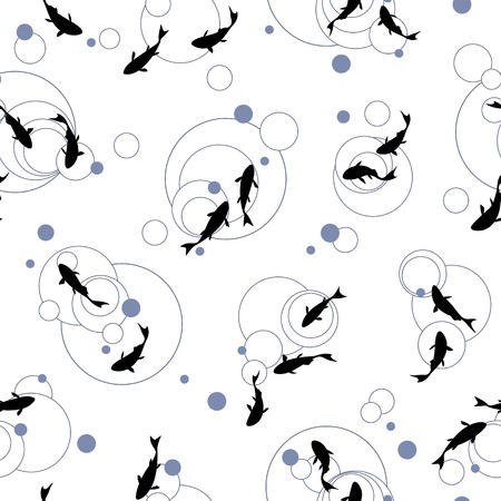 Pattern illustration of fish, seamless pattern.のイラスト素材