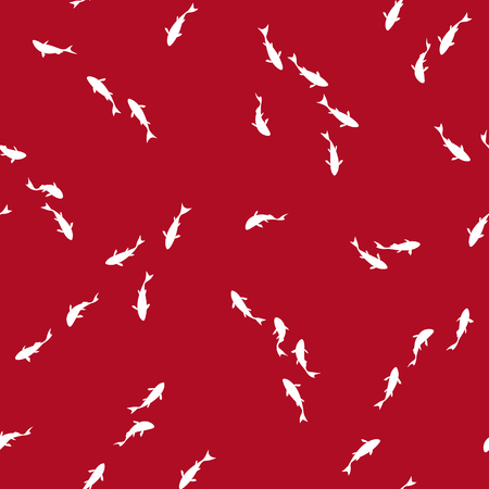 Pattern illustration of fish, seamless pattern.のイラスト素材