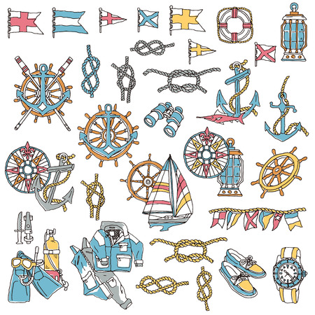 Yacht image illustration, I drew an illustration in yacht noy Madge,のイラスト素材