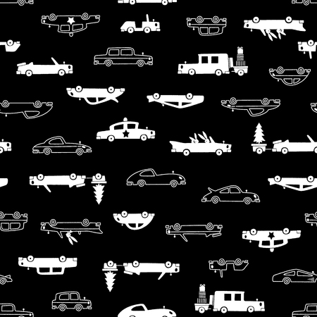 The pattern of a pretty car, It was simple and drew a car cutely, It repeats itself seamlesslyのイラスト素材