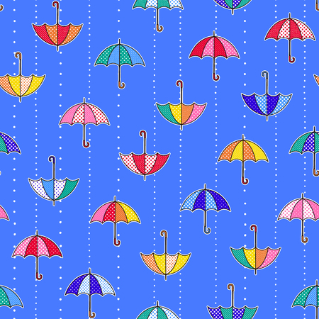 Pattern illustration of the umbrella, I designed an umbrella cutely, I continue seamlessly,のイラスト素材