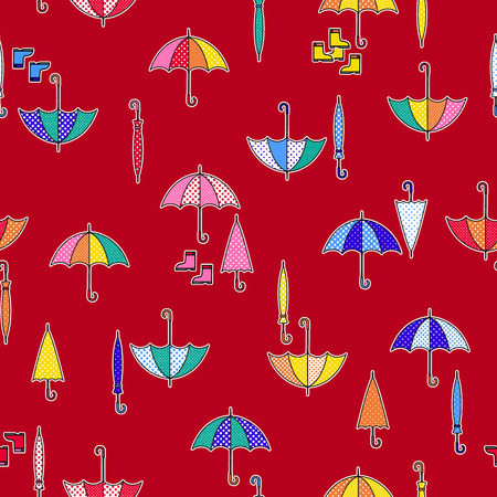 Pattern illustration of the umbrella, I designed an umbrella cutely, I continue seamlessly,のイラスト素材