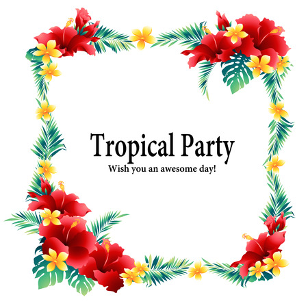 Tropical flower decorationのイラスト素材