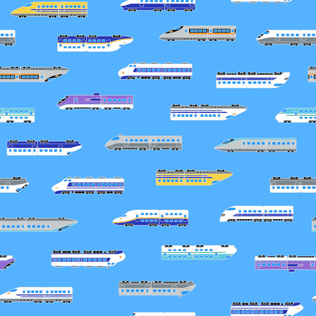 Illustration of the japanese high speed train seamless pattern vectorのイラスト素材