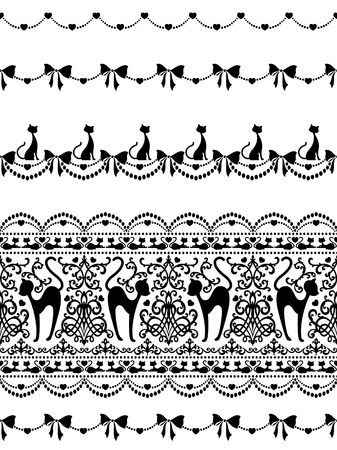 Ornament pattern, It is the ornament pattern that a cat belonged under,のイラスト素材