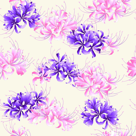 Japanese style cluster amaryllis pattern, Design of a Japanese style cluster amaryllis, It is used for a kimonoのイラスト素材