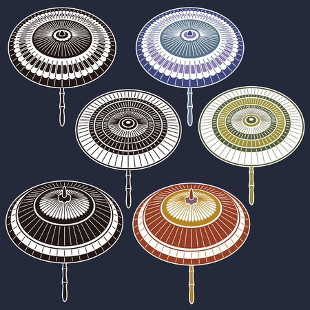 Illustration of a Japanese traditional umbrella,のイラスト素材