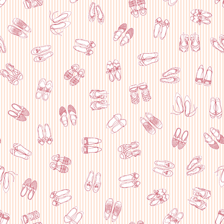 The shoes of the woman in a patternのイラスト素材