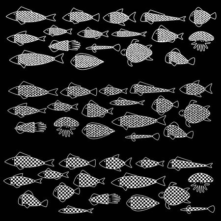 Illustration of the fish of a pretty graphic design,のイラスト素材