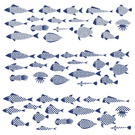 Illustration of the fish of a pretty graphic design,のイラスト素材