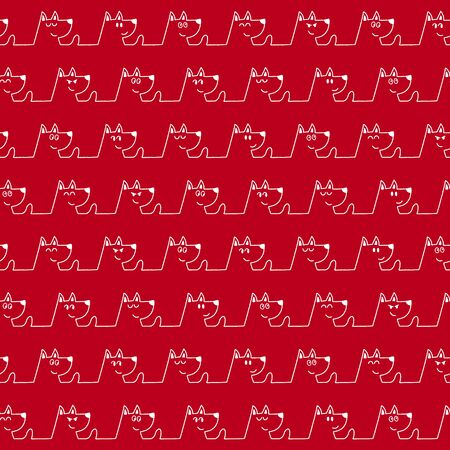 Funny and cute dog seamless pattern,のイラスト素材