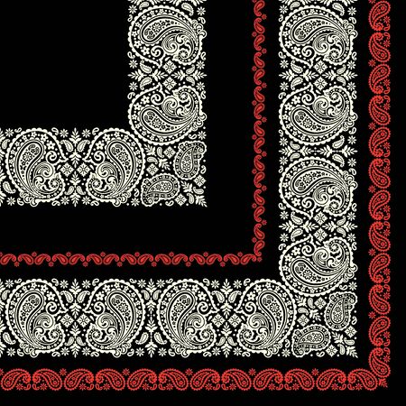 Ornament scarf design beautiful paisley motifのイラスト素材