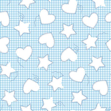 If heart-shaped; a star-shaped seamless pattern,のイラスト素材