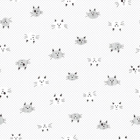 Seamless pattern of a cat pretty smallのイラスト素材