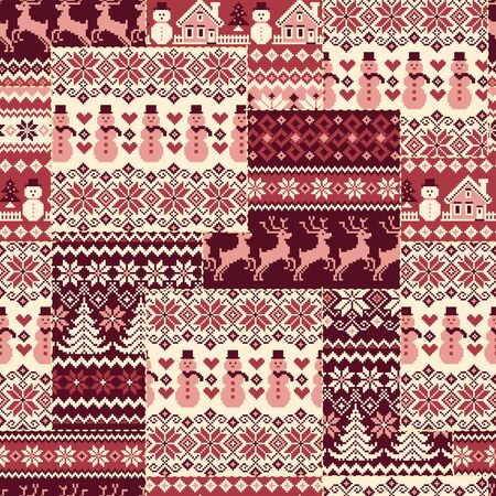 The Traditional Nordic Pattern Has Become a Seamless Patchwork,のイラスト素材