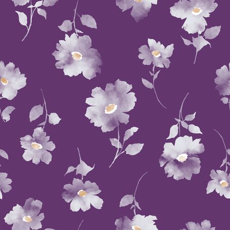 Blurred flower seamless vector patternの写真素材