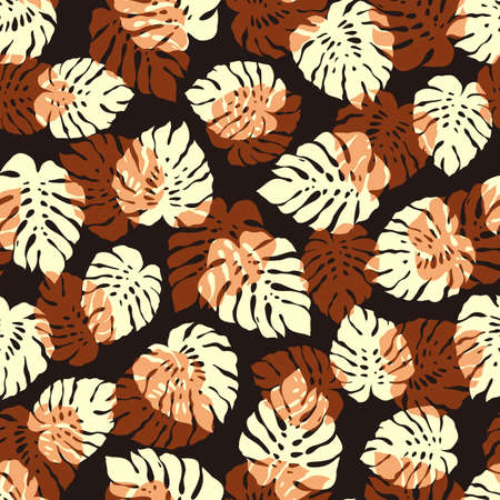 Beautiful Tropical Plant Seamless Pattern Illustration,のイラスト素材