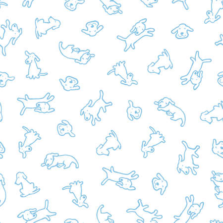Simple and cute dog seamless pattern,のイラスト素材