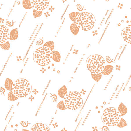 Japanese and simple hydrangea seamless pattern,のイラスト素材